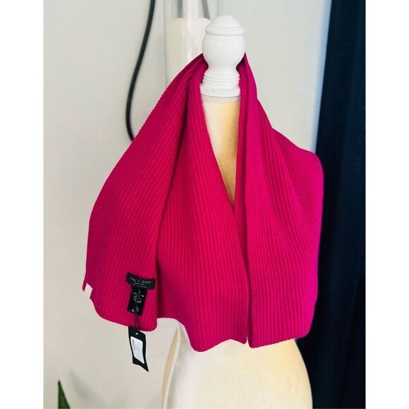 RAG & BONE Addie Cashmere Scarf Wrap, 100% Cashmere, Cozy Warm, Plum, NWT - Picture 1 of 11